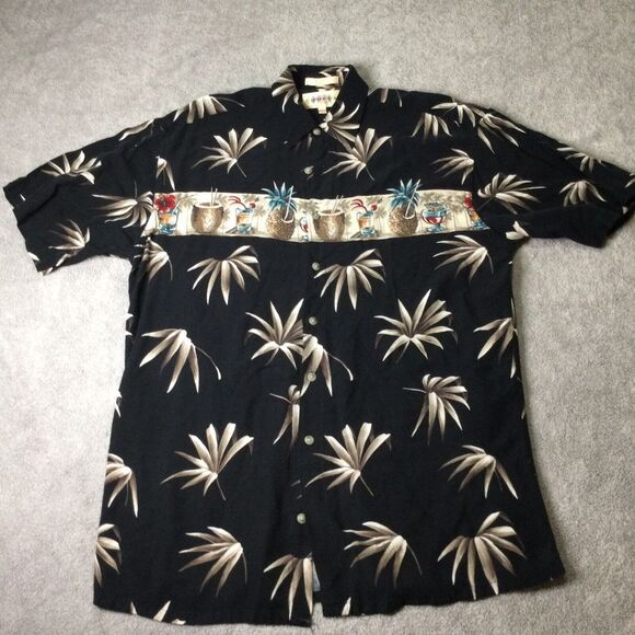 capia Other - Vtg Hawaiian Bar Shirt Campia Alcoholic Beer Wine Cocktail Tropical‎ Collared M